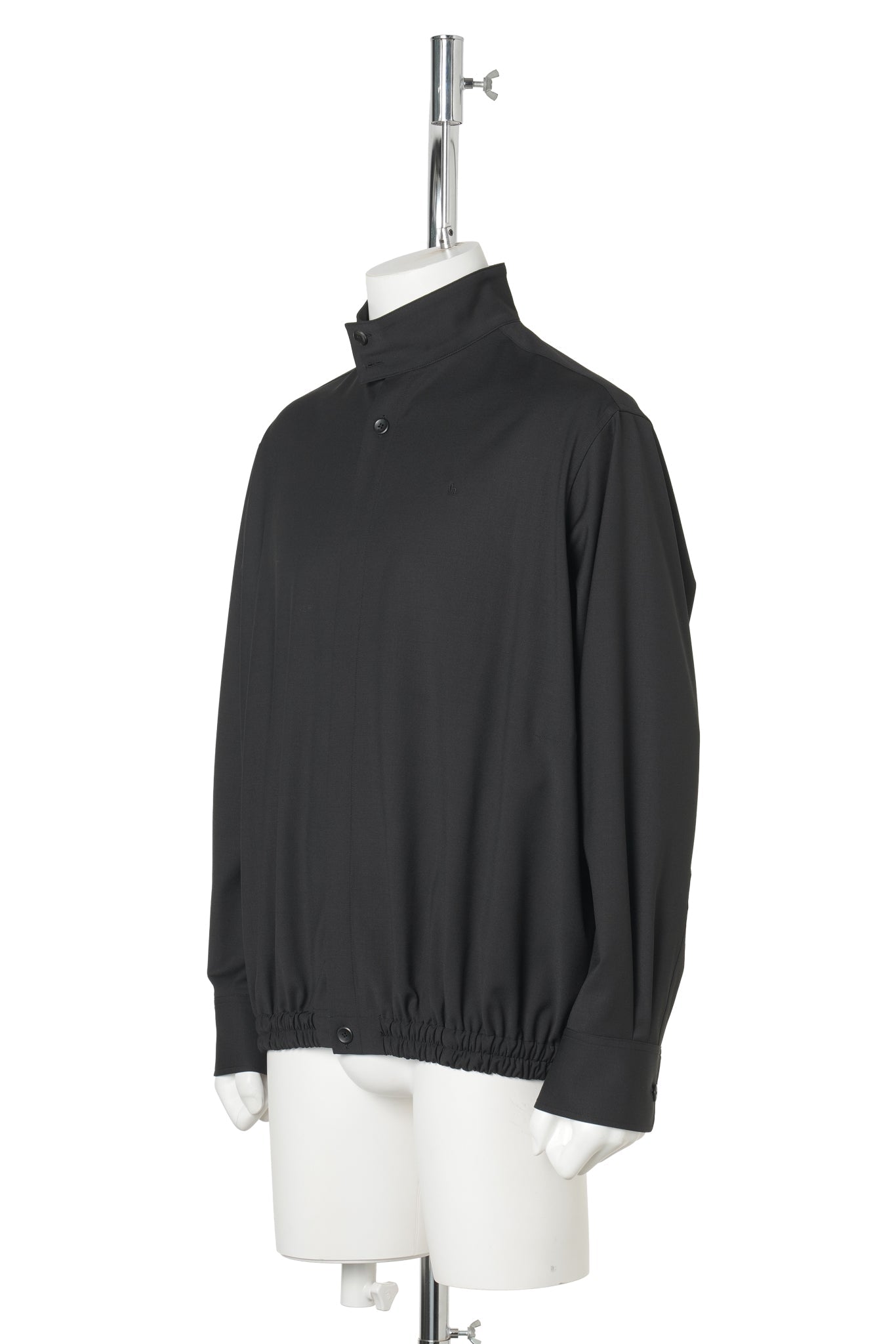 STAND COLLAR VOLUME SHIRT / BLACK