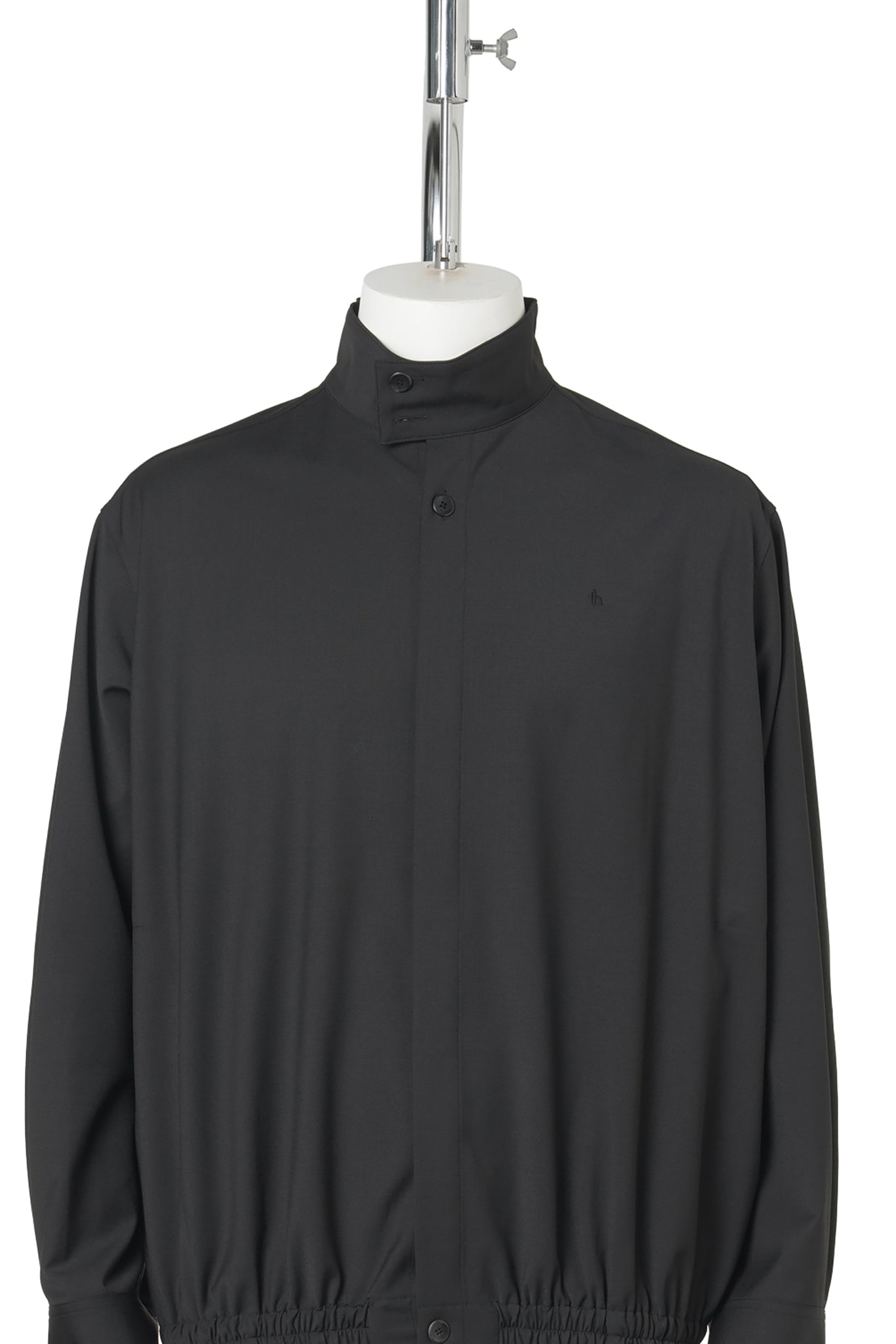 STAND COLLAR VOLUME SHIRT / BLACK