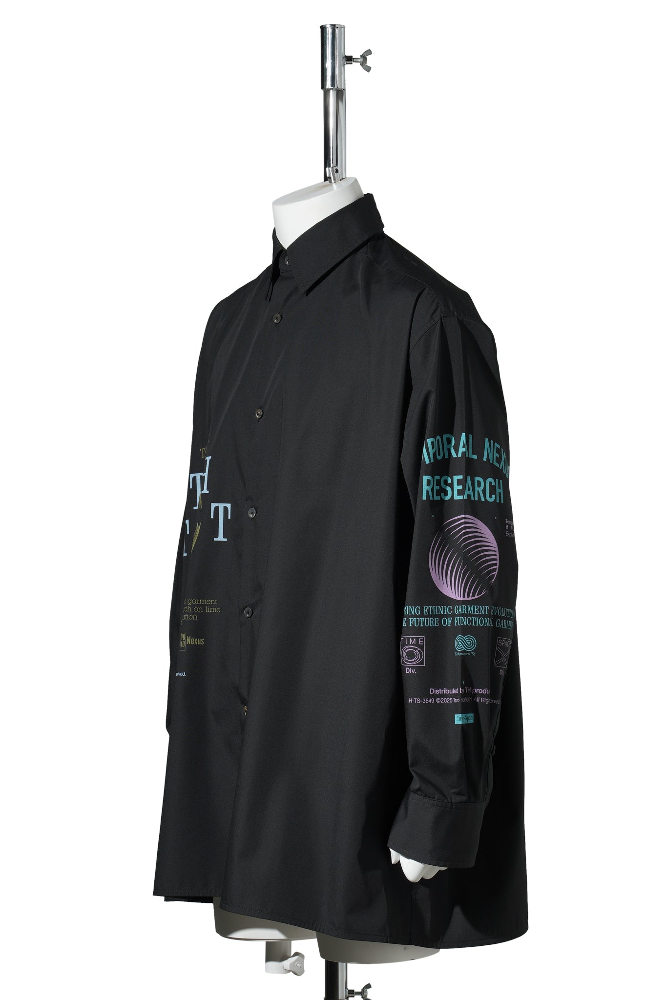 GRAPHIC PRINT OVERSIZED SHIRT / BLACK