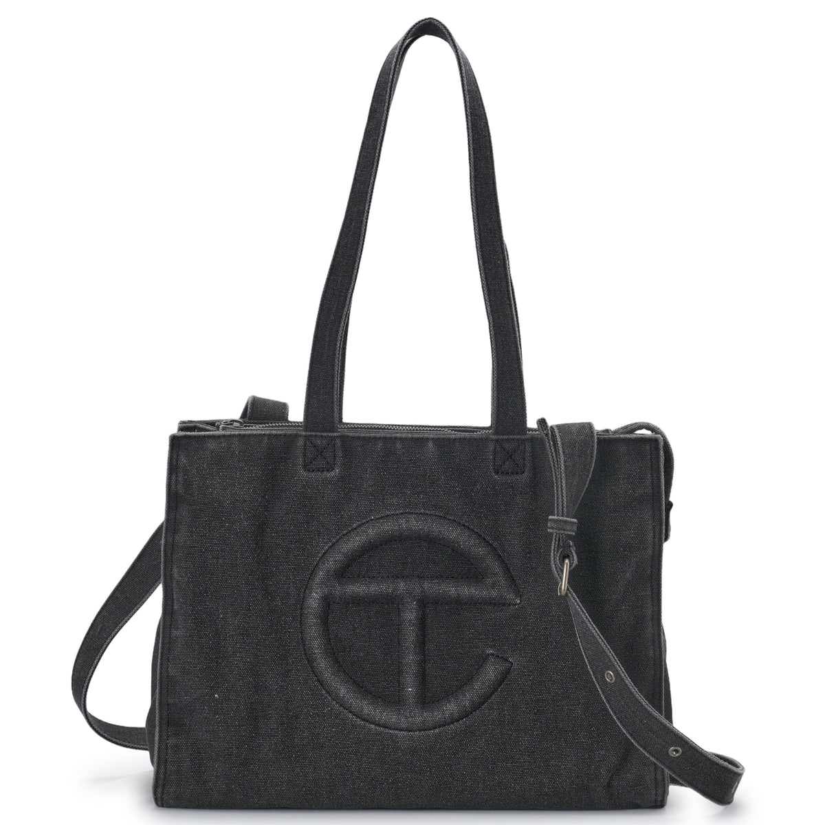 MEDIUM WASHED CANVAS SHOPPER / BLACK