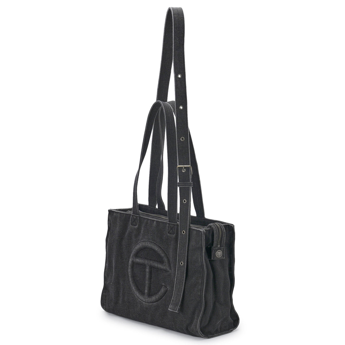 MEDIUM WASHED CANVAS SHOPPER / BLACK