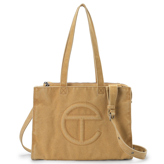 MEDIUM WASHED CANVAS SHOPPER / SCOTCH