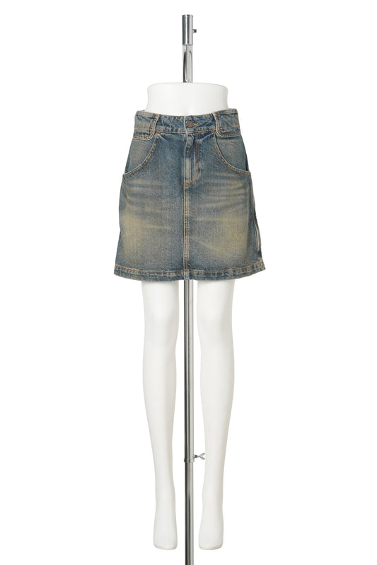 DIRTY SHORT JEAN SKIRT / BLUE