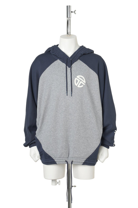 UPSIDE DOWN HOODIE / GREY/NAVY
