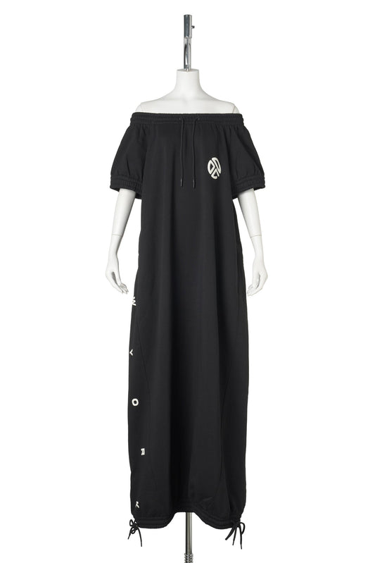 UPSIDE DOWN SWEAT GOWN / BLACK