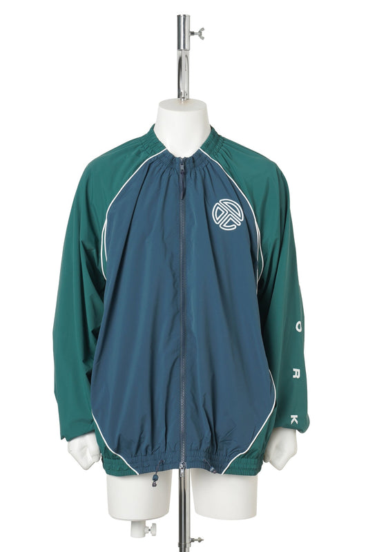UPSIDE DOWN WINDBREAKER JACKET / GREEN/BLUE