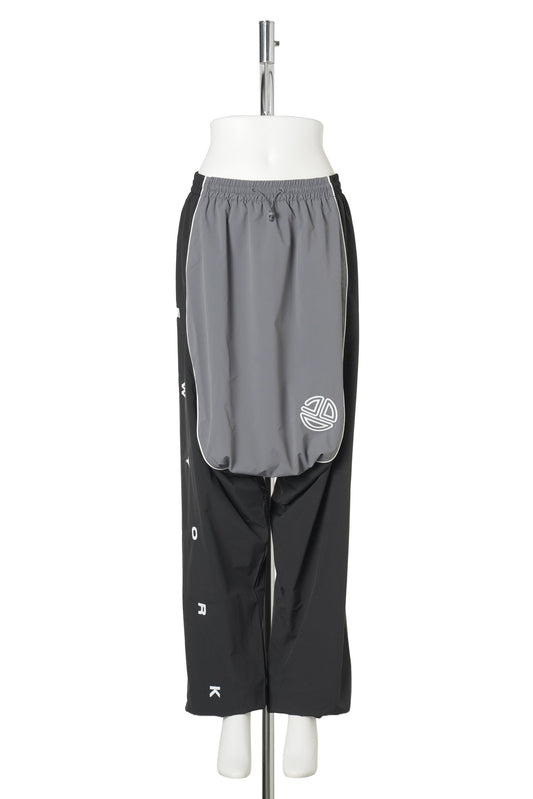 UPSIDE DOWN WINDBREAKER PANT / BLACK/GREY
