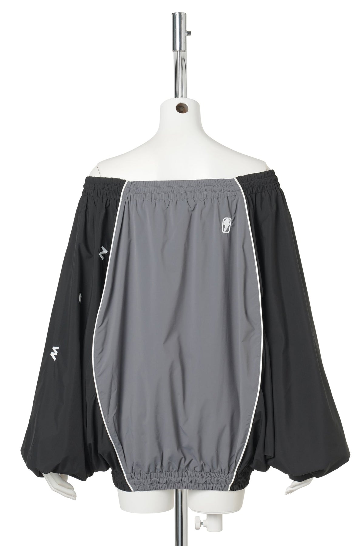 UPSIDE DOWN WINDBREAKER CREWNECK / BLACK/GREY