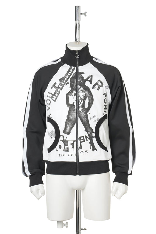COED T-SHIRT TRACK JACKET / BLACK/WHITE