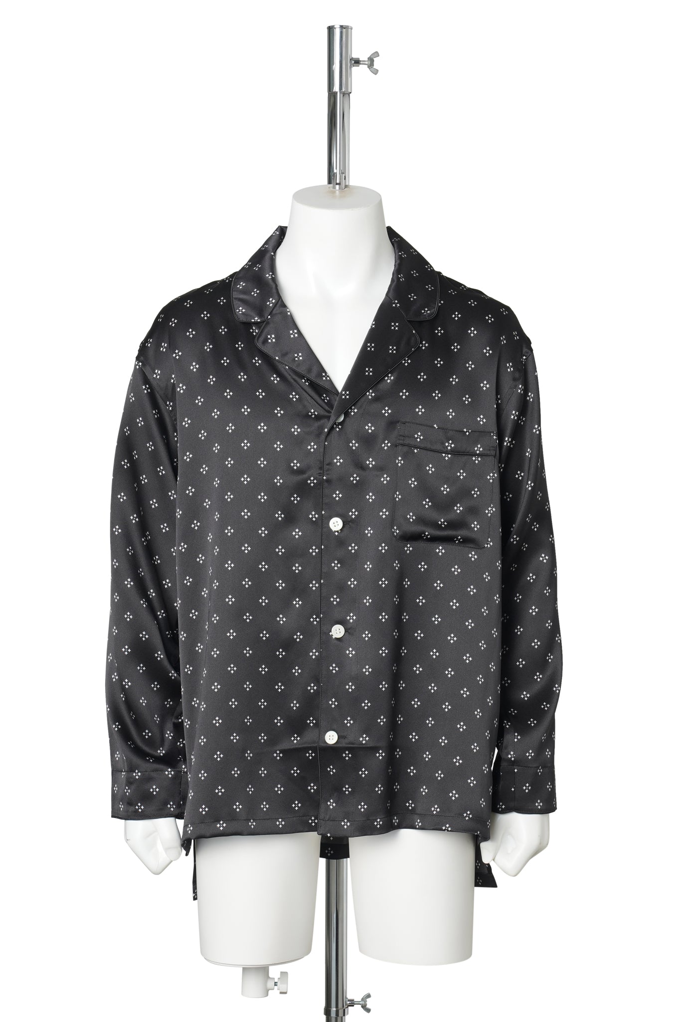 SILK PAJAMAS LONG-SLEEVE / CROSS PATTERN