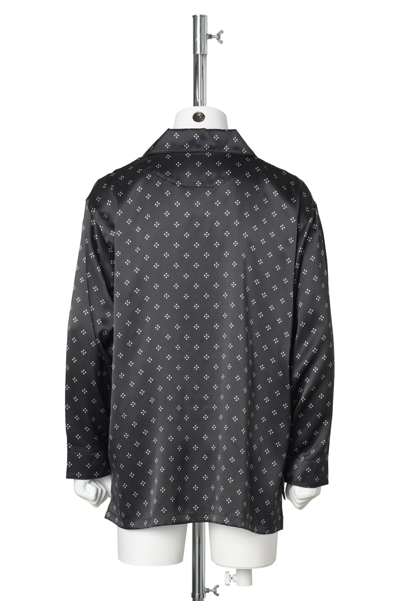 SILK PAJAMAS LONG-SLEEVE / CROSS PATTERN