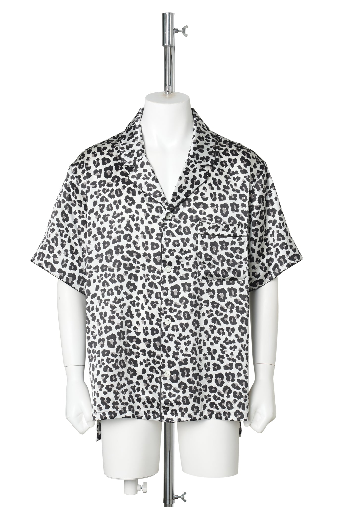 SILK PAJAMAS HALF SLEEVE / LEOPARD
