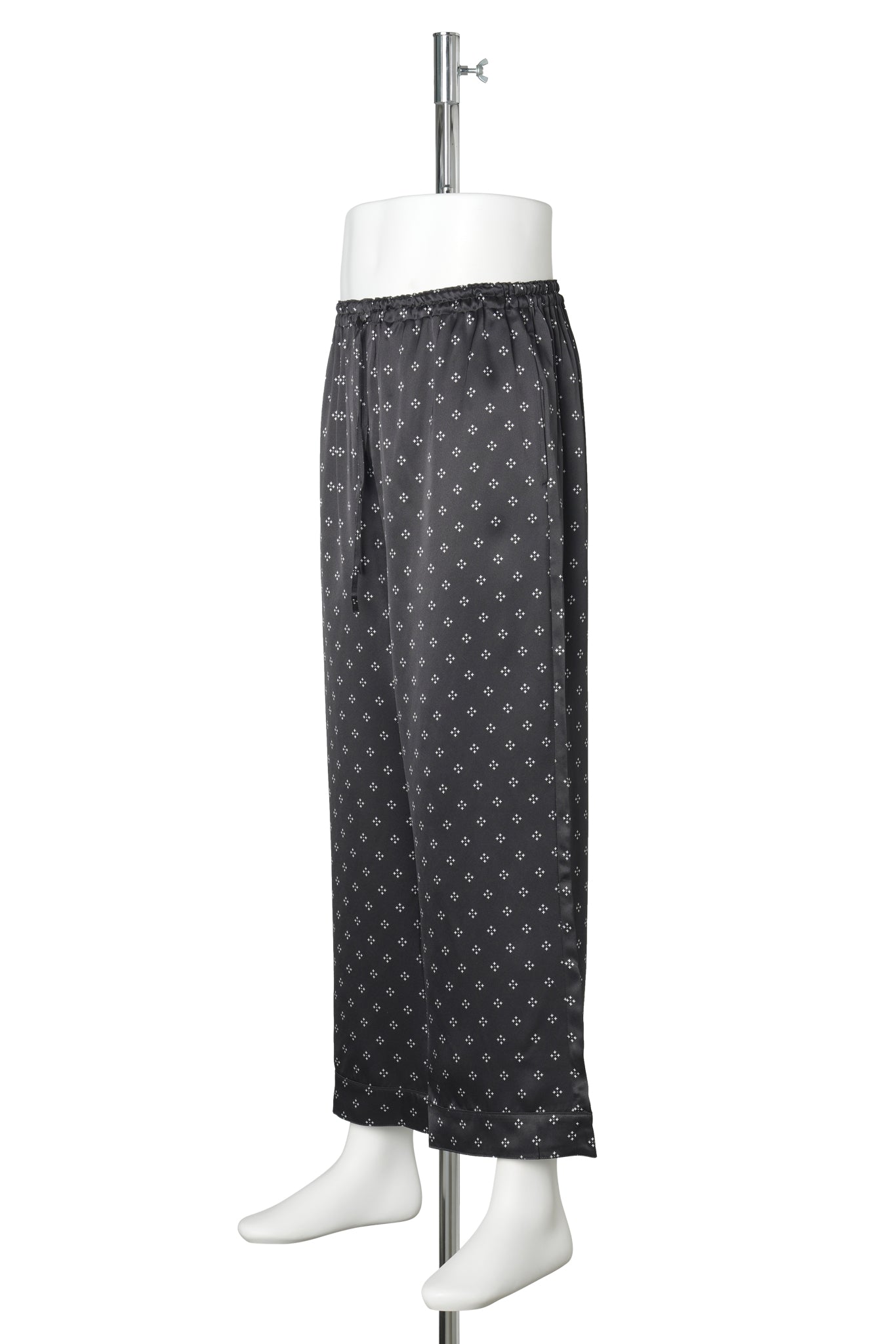 SILK PAJAMAS LONG PANTS / CROSS PATTERN