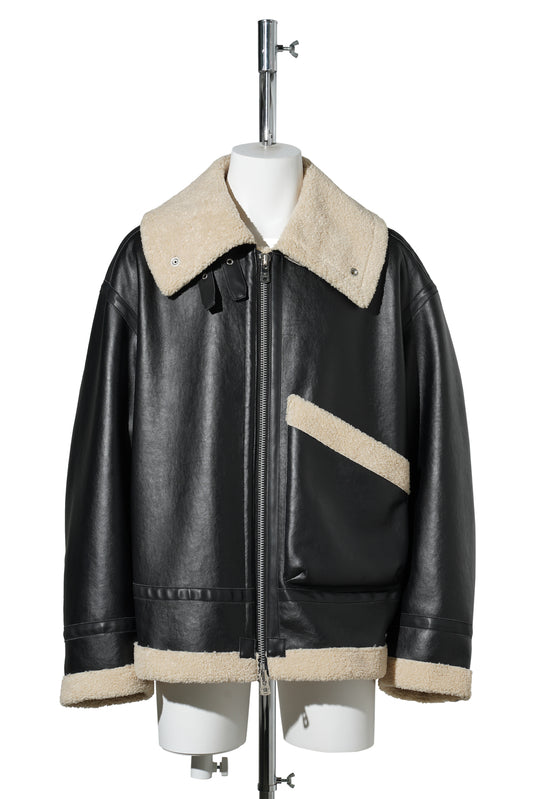 FAUX FUR SACK JACKET / 006:BLACK