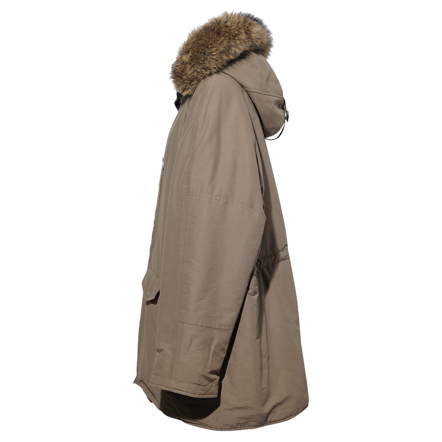 OLIVE FAUX-FUR COLLAR PARKA / OLIVE