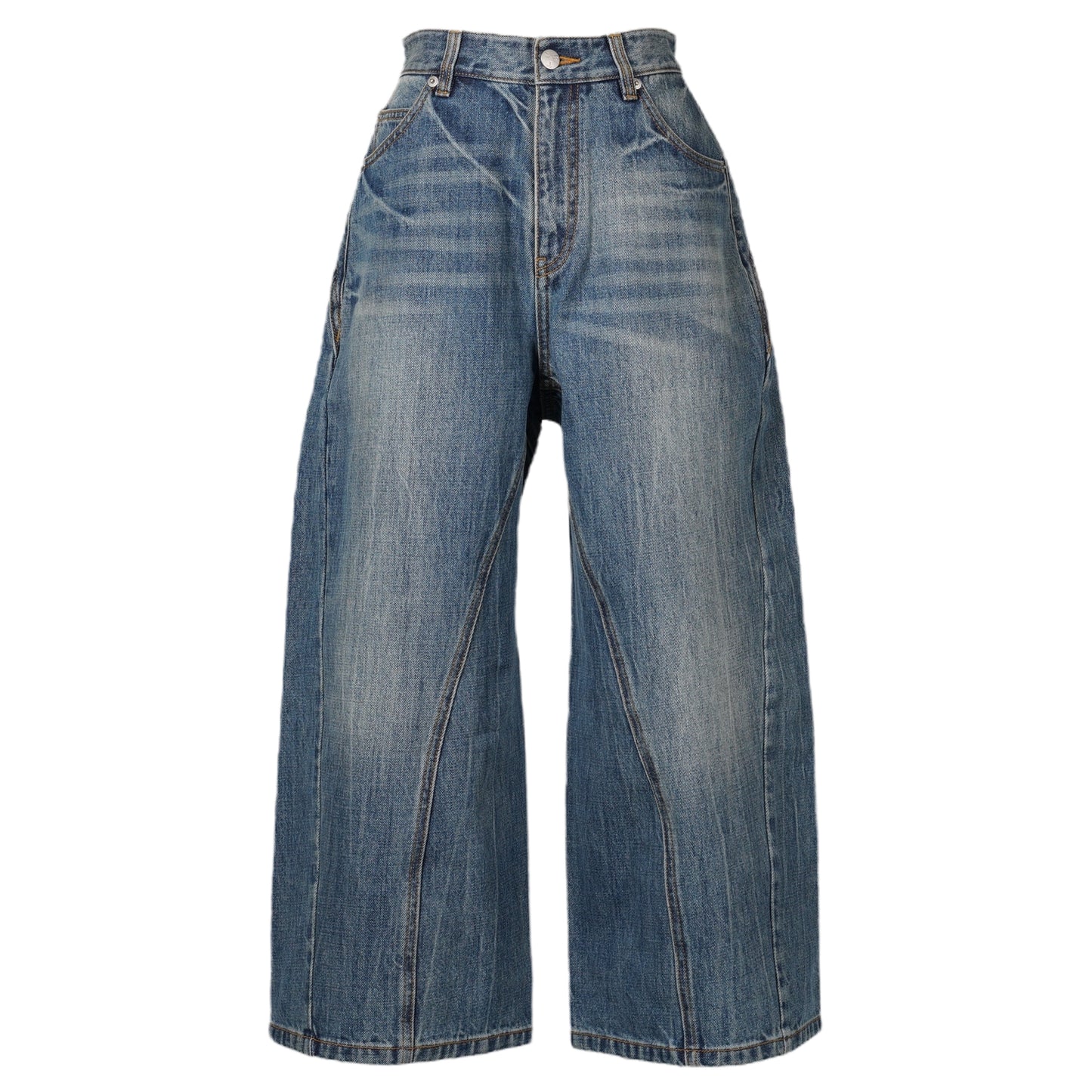 DARK BLUE LOOSE NINE-CENT JEANS / DARK BLUE