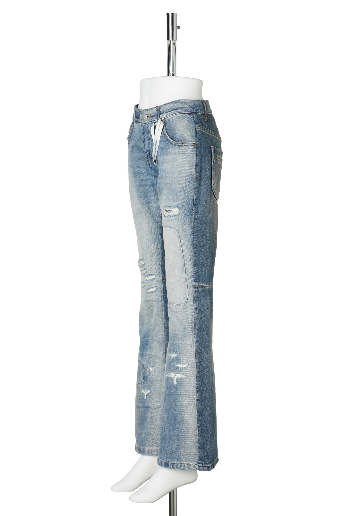 VINTAGE DESTRUCTION PANELED JEANS / DENIM COLOR