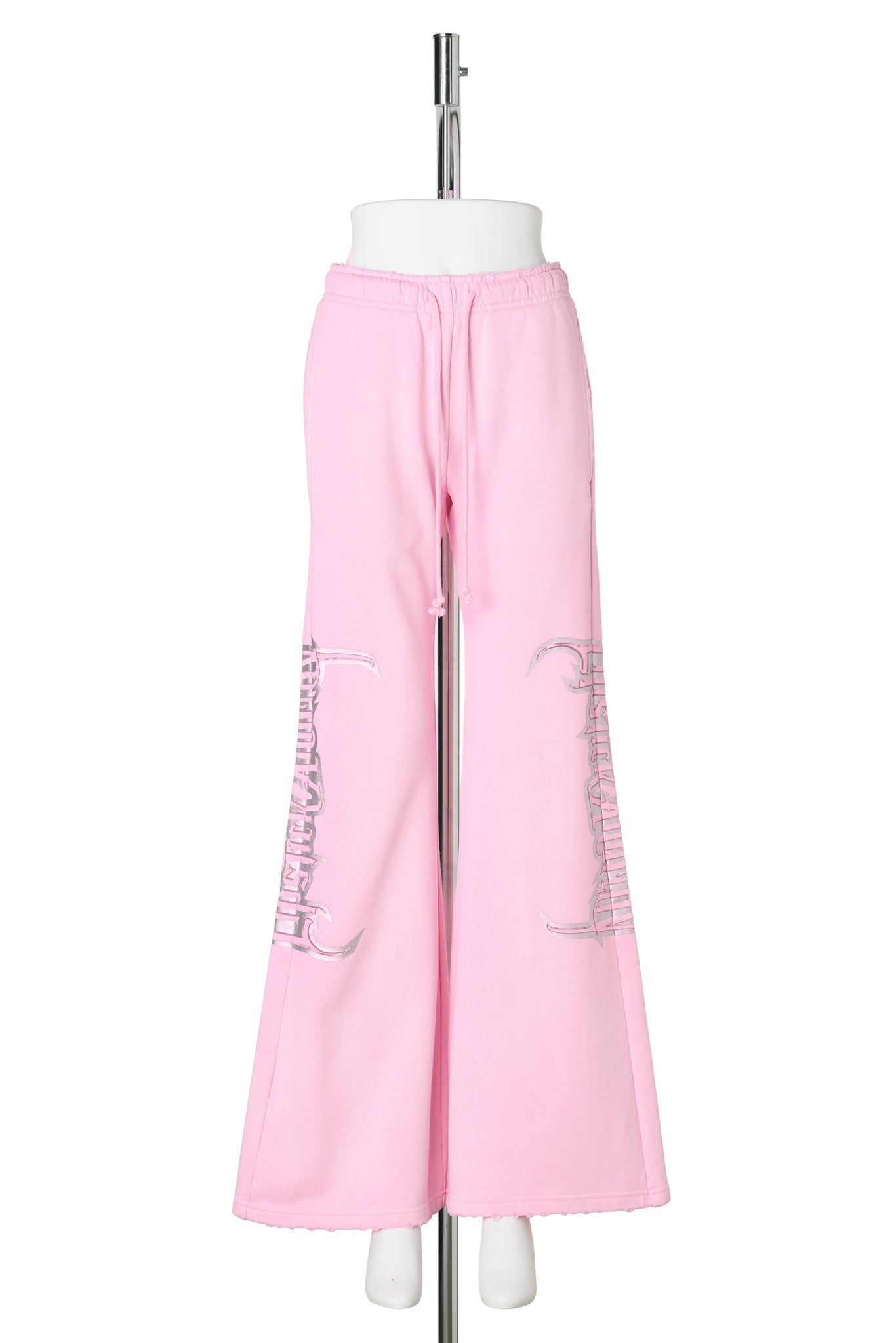 PINK PRINTING DECORATIVE FLARE SPORT PANTS / PINK