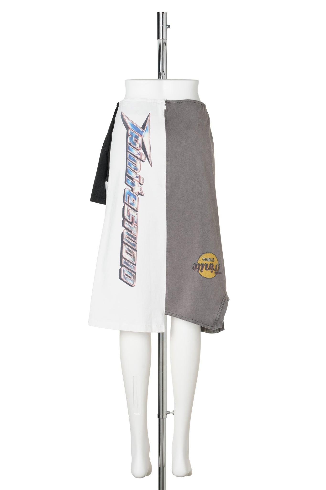 VINTAGE PATTERN T-SHIRT PANELED SKIRT / PRINTED PATTERN