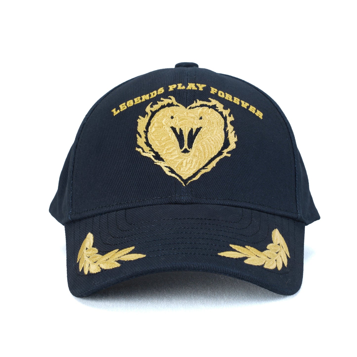LOVE SNAKE GOLD EMBROIDERY LOGO BASEBALL CAP / NAVY