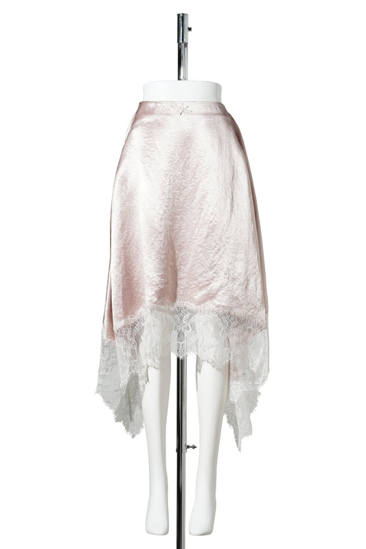 PINK&POLKA DOT PANELED LACE DECORATIVE SKIRT / PINK