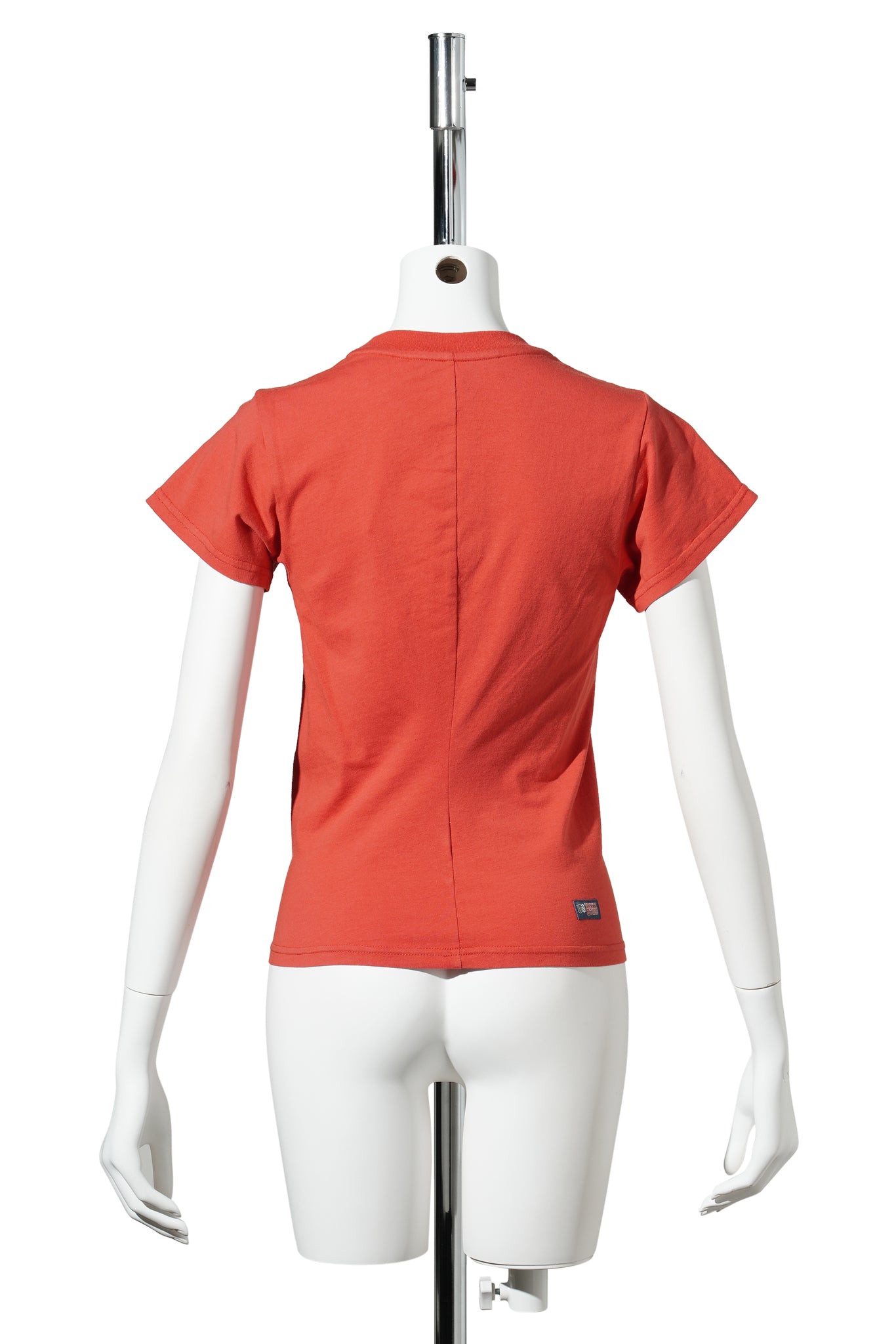 RED VINTAGE DOG PATTERN ROUND NECK T-SHIRT / RED