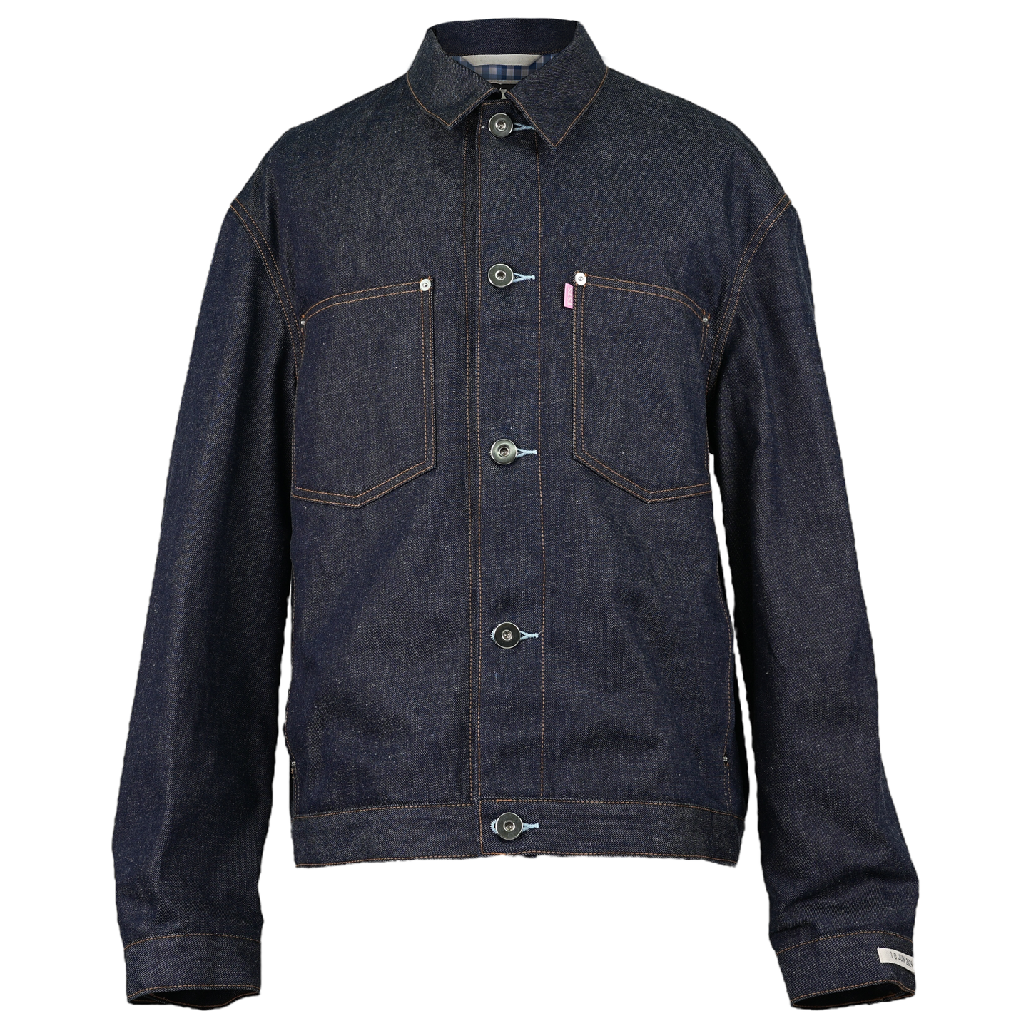 2 GINGHAM LINING DENIM JACKET / INDIGO BLUE