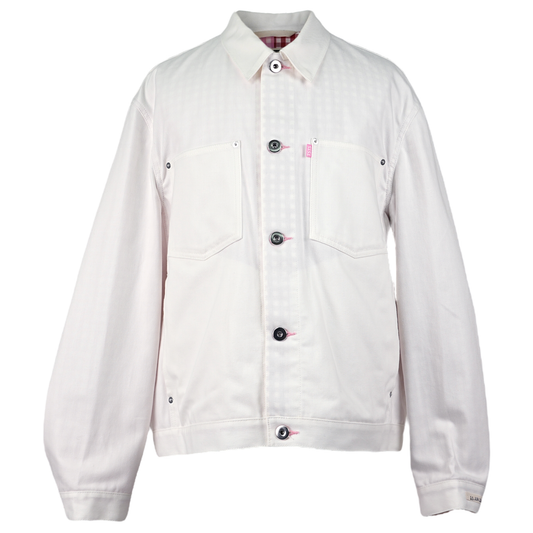 2 GINGHAM LINING DENIM JACKET / WHITE