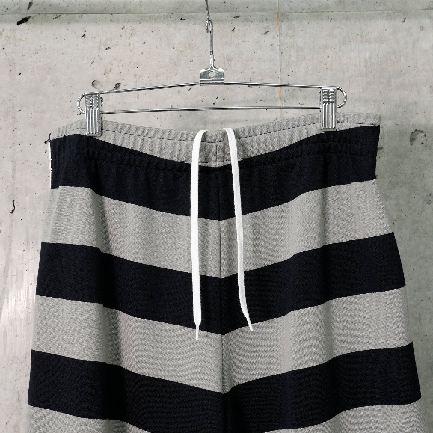 G.F.G.S. DOUBLE SIDED STRIPED TROUSERS 2 / BLACK/GRAY/IVORY AND BLACK