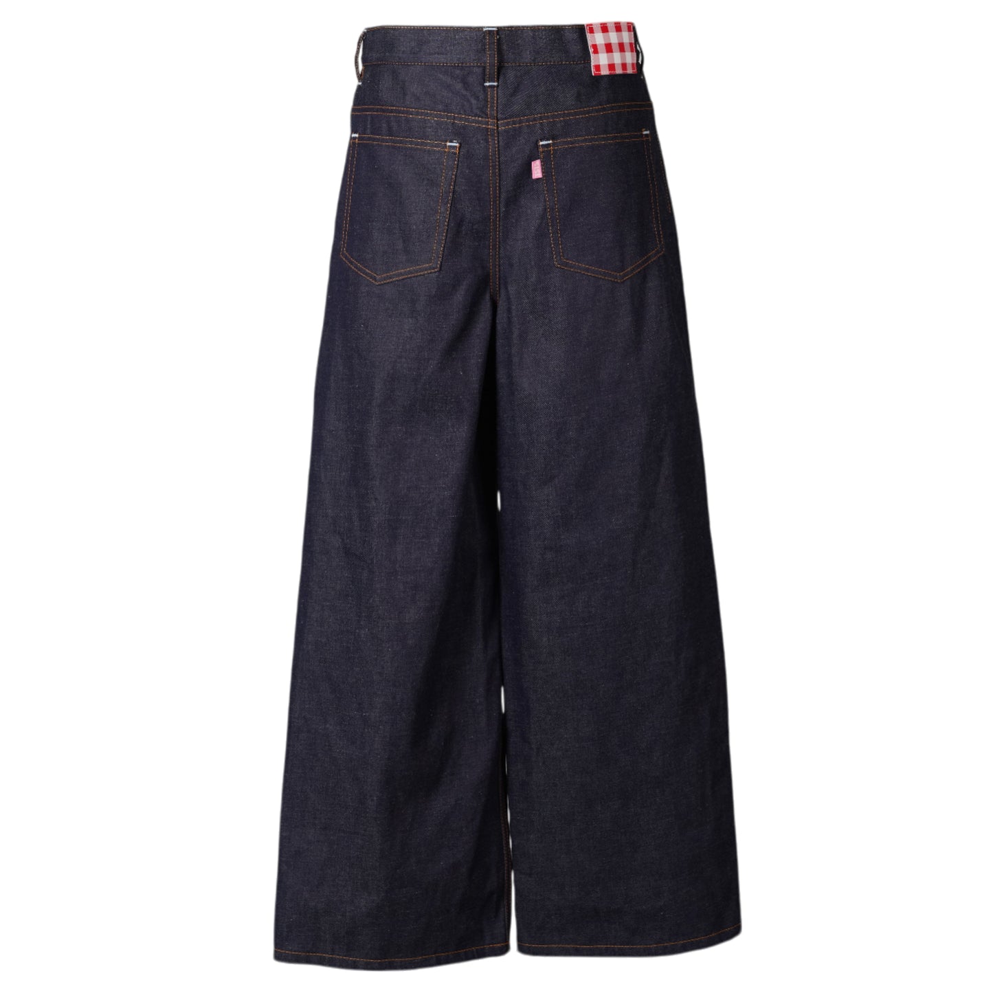 2 GINGHAM LINING DENIM TROUSERS / INDIGO BLUE