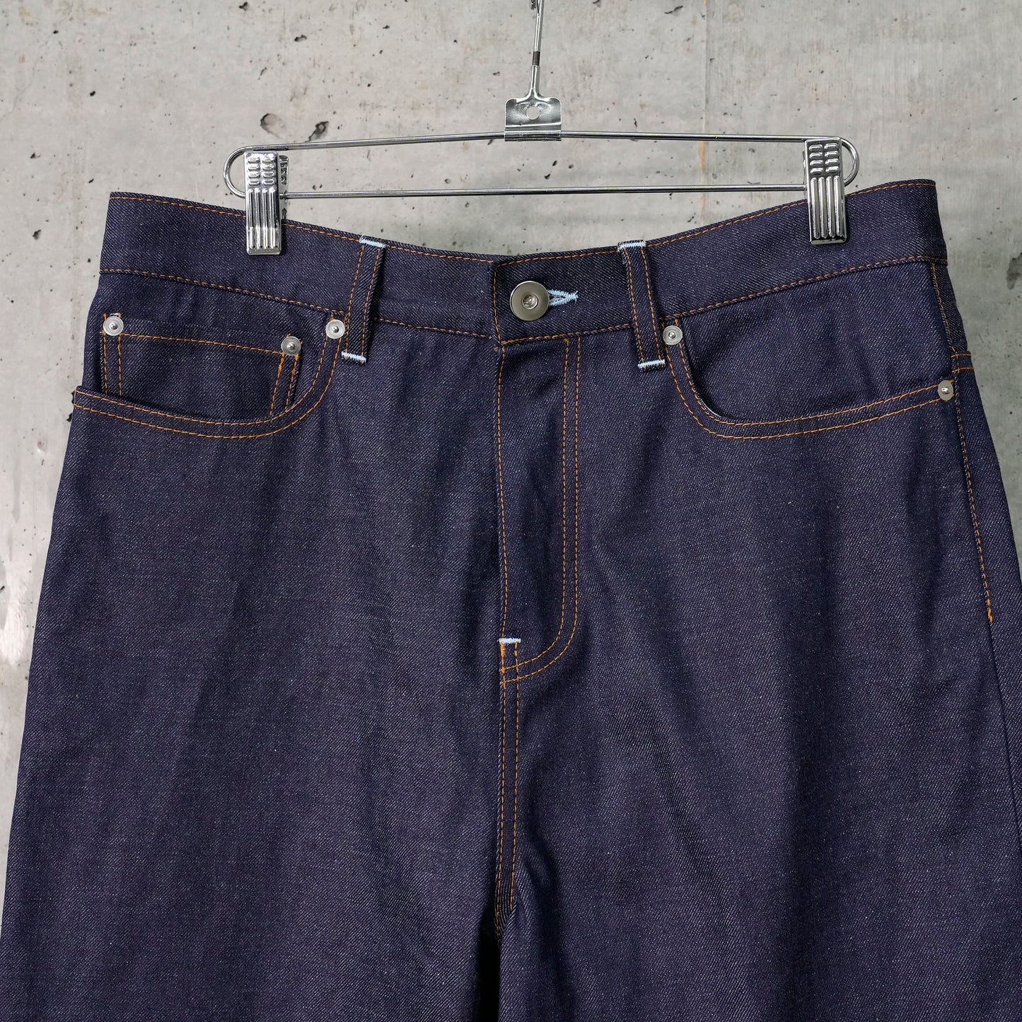 2 GINGHAM LINING DENIM TROUSERS / INDIGO BLUE