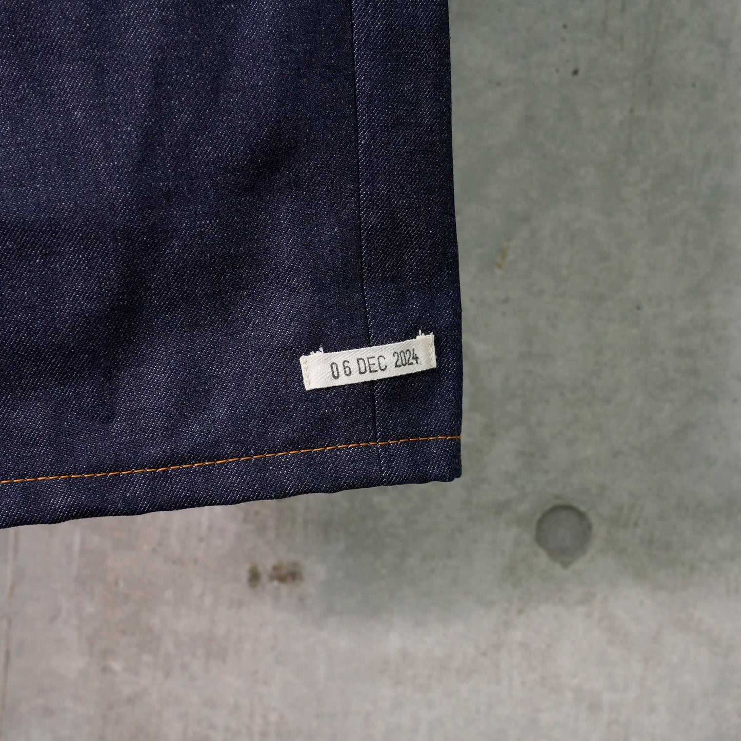 2 GINGHAM LINING DENIM TROUSERS / INDIGO BLUE