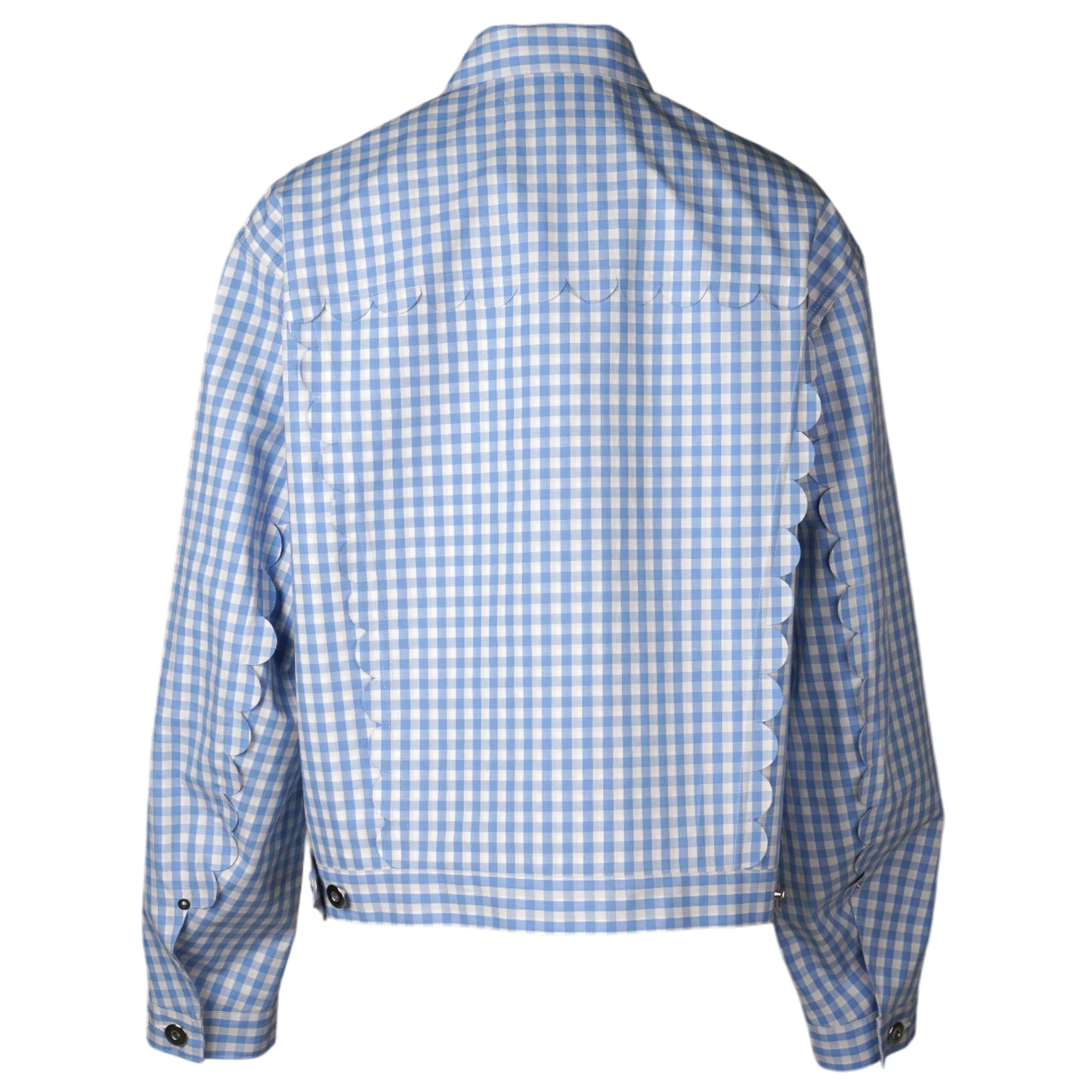 SPEECH BUBBLES TRACKER JACKET / SAXE BLUE AND GRAY GINGHAM