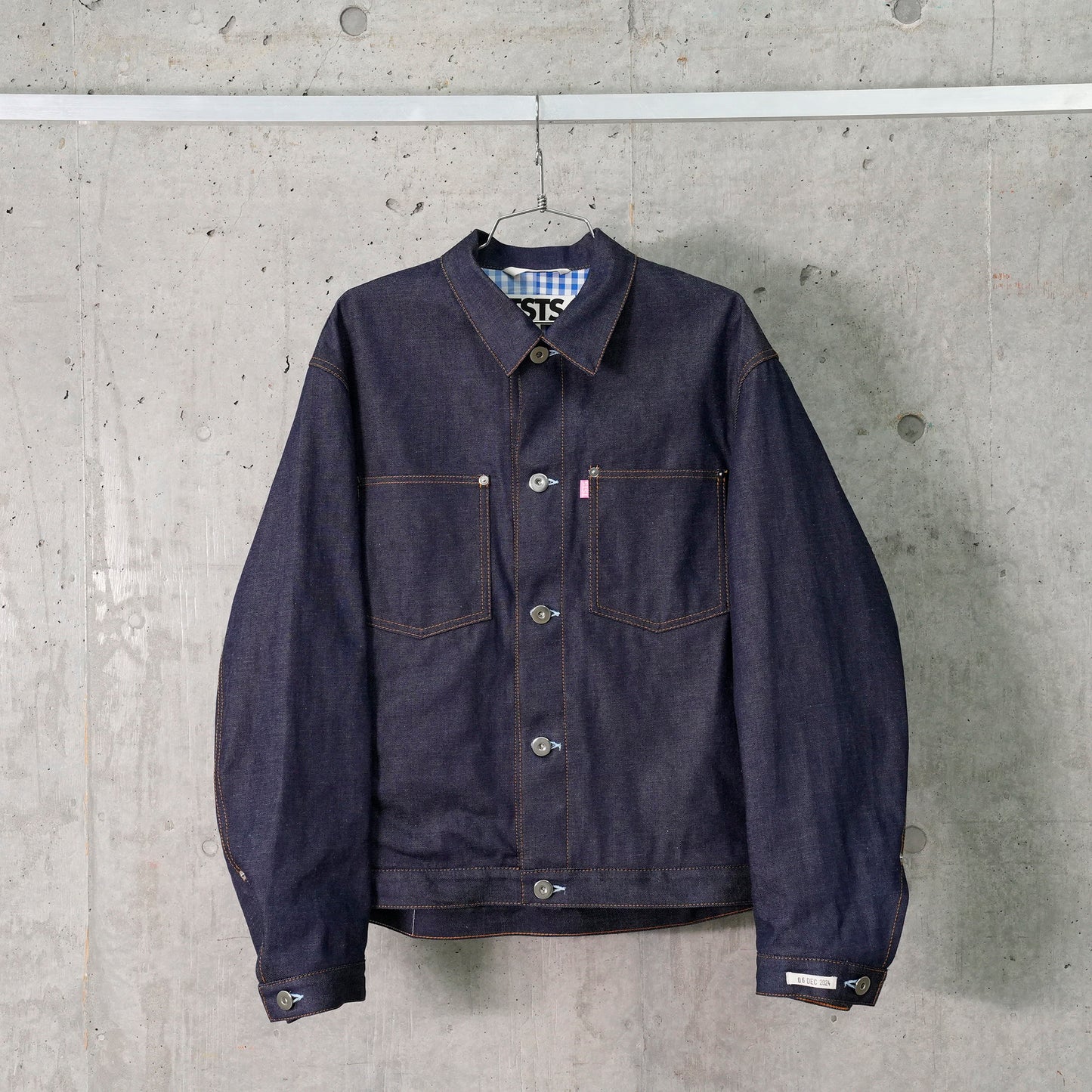 2 GINGHAM LINING DENIM JACKET / INDIGO BLUE