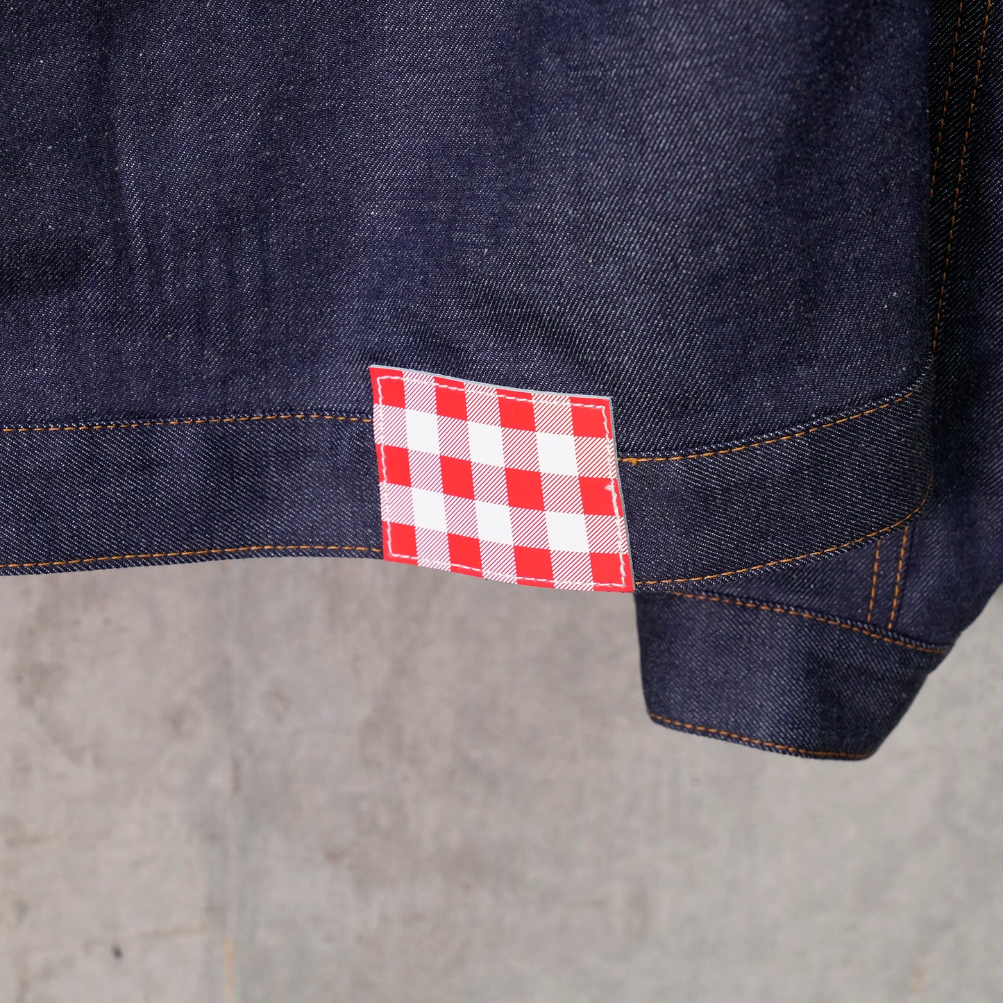 2 GINGHAM LINING DENIM JACKET / INDIGO BLUE