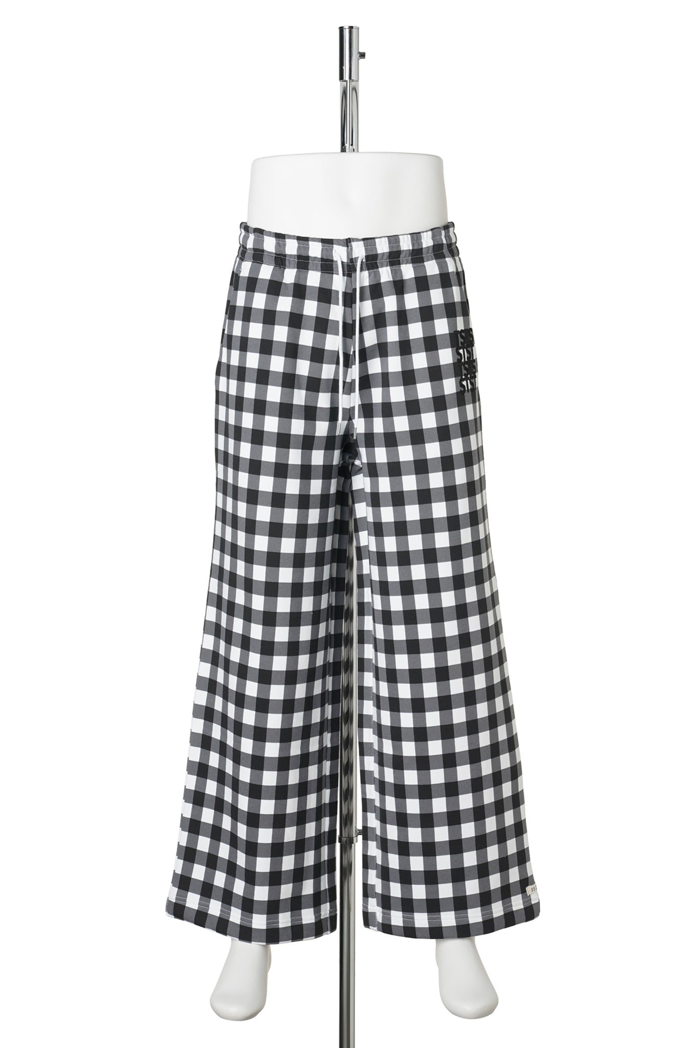 GINGHAM PRINT BAGGY SWEATPANTS / BLACK GINGHAM