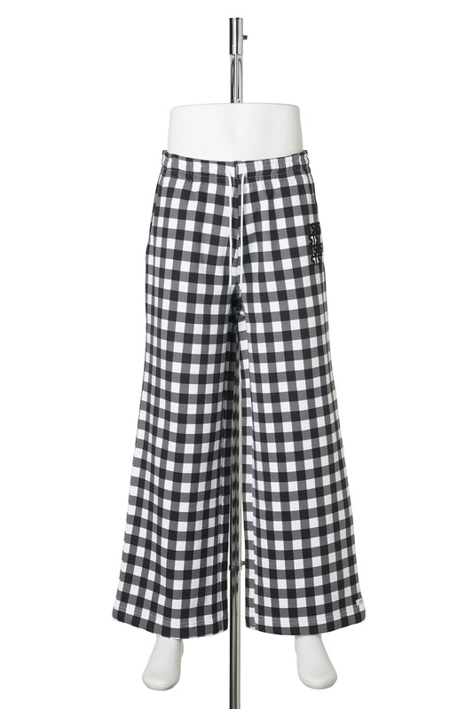 GINGHAM PRINT BAGGY SWEATPANTS / BLACK GINGHAM