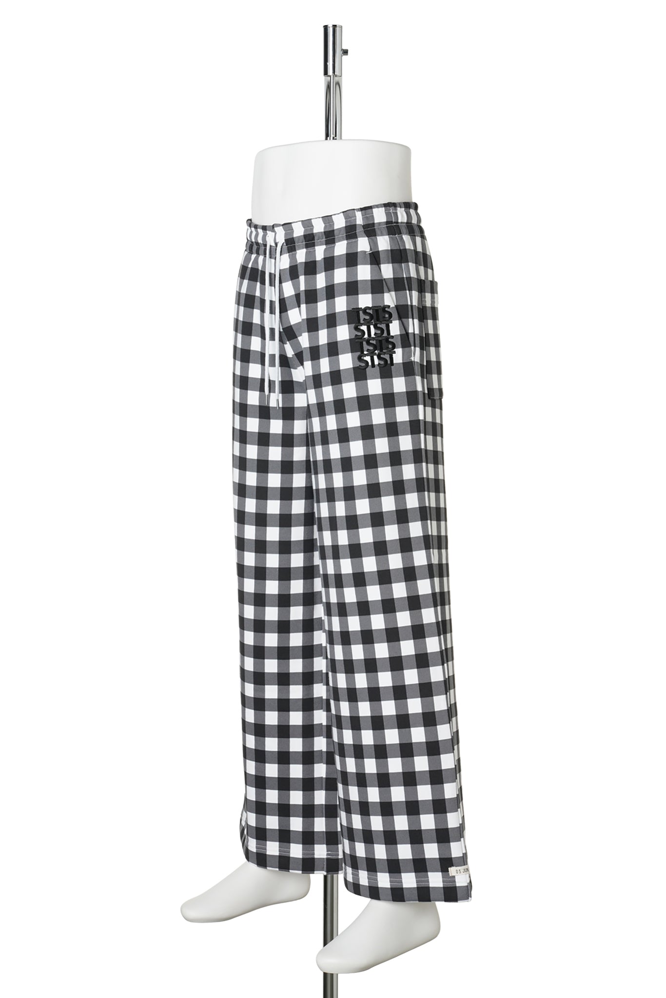 GINGHAM PRINT BAGGY SWEATPANTS / BLACK GINGHAM