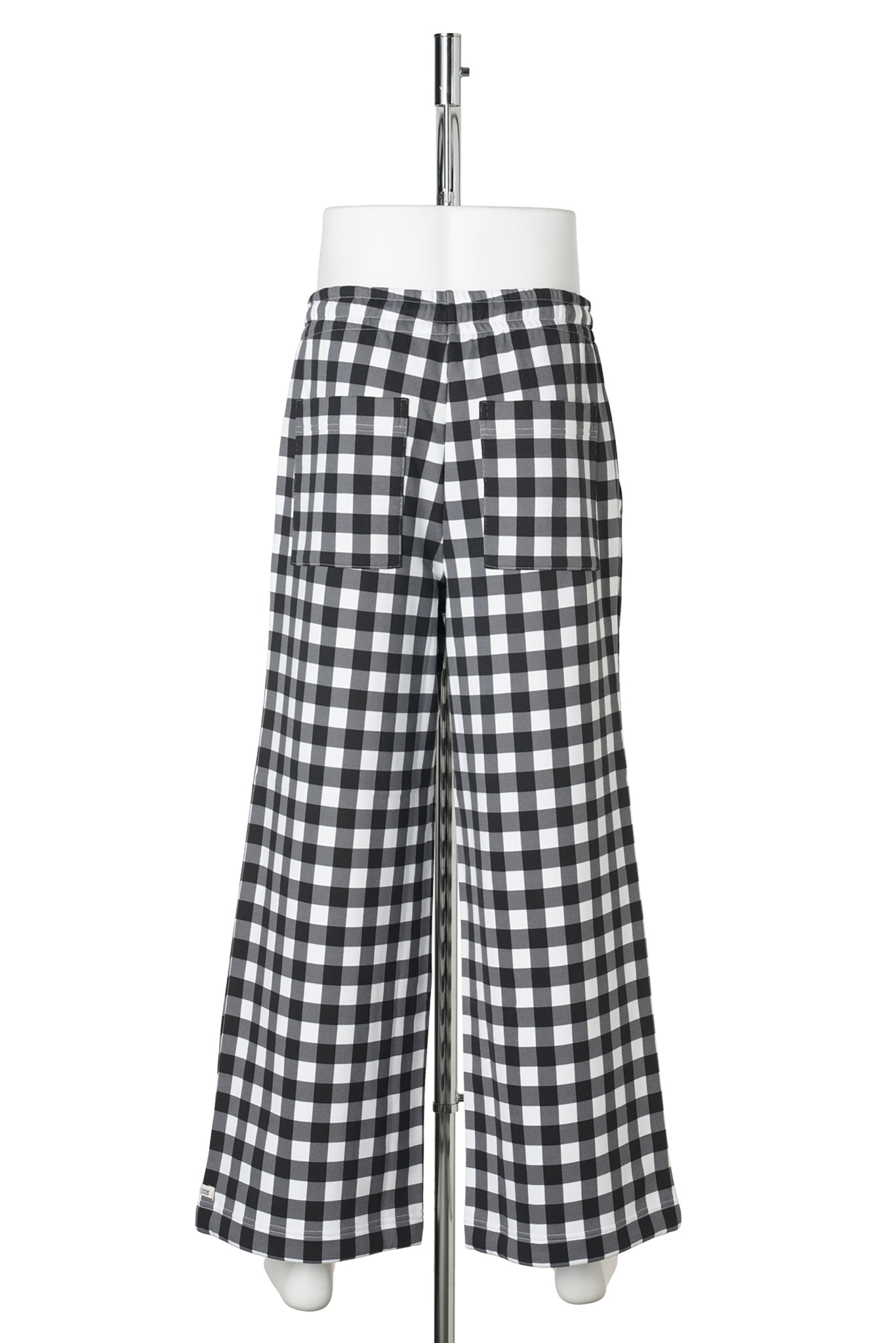 GINGHAM PRINT BAGGY SWEATPANTS / BLACK GINGHAM