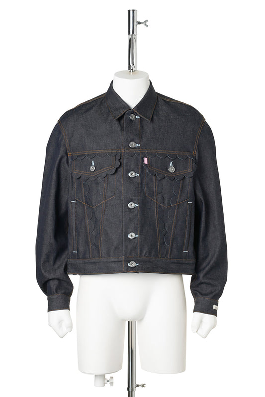 SPEECH BUBBLES DENIM JACKET / INDIGO BLUE