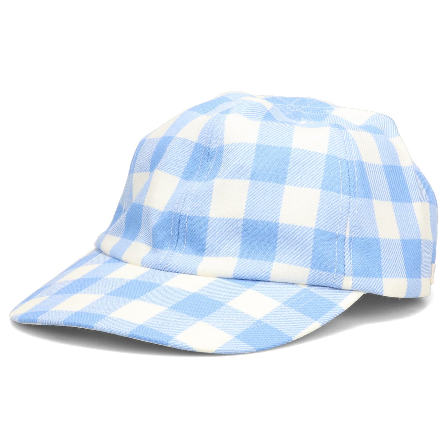 GINGHAM WOOL DRAWS TRING CAP / SAXE BLUE GINGHAM