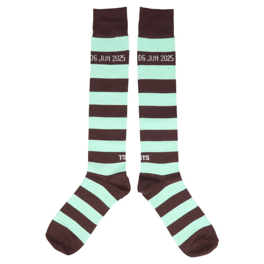STRIPED SOCKS / BROWN AND MINT GREEN