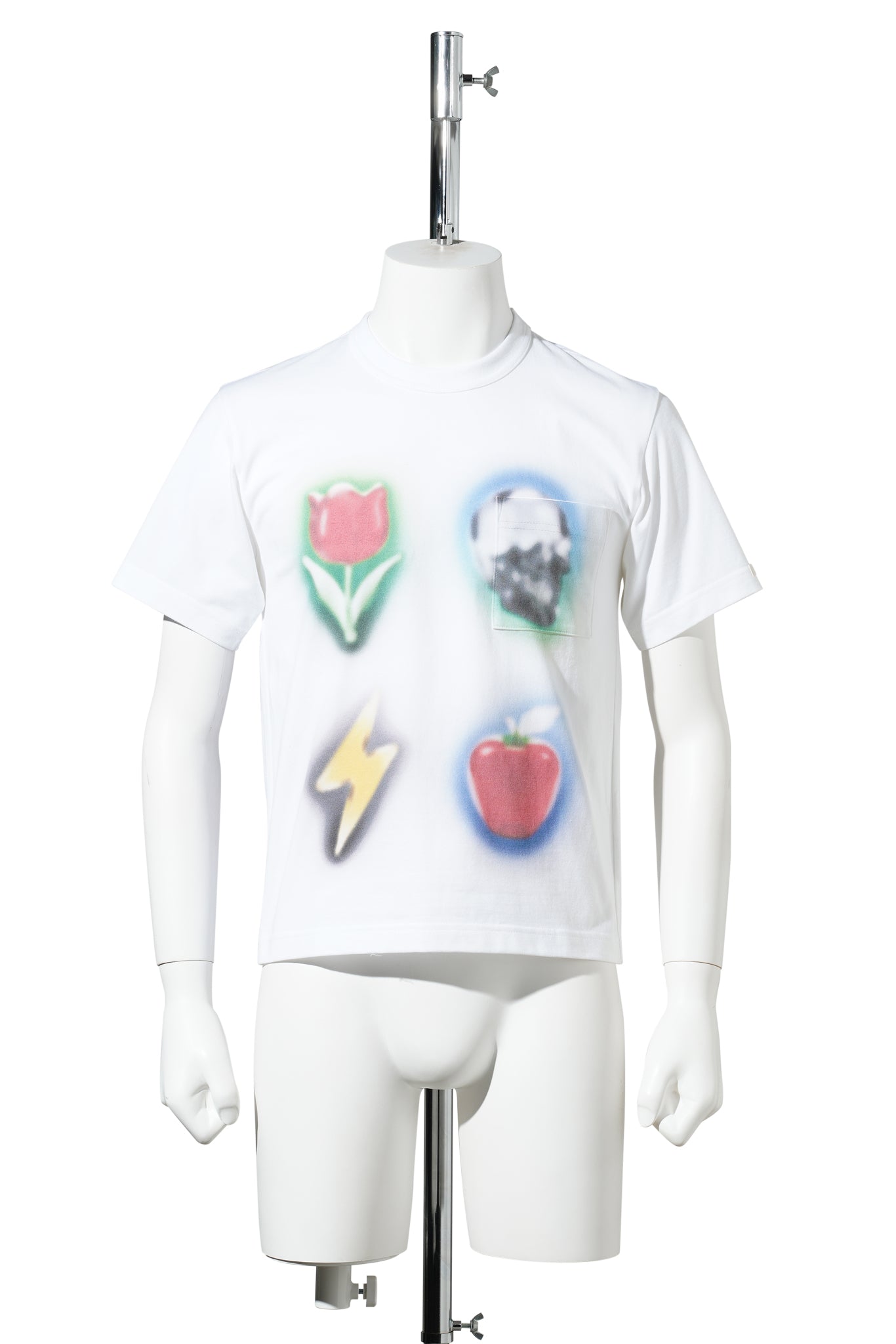 ORGANIC COTTON MISTY POCKET T-SHIRT / WHITE