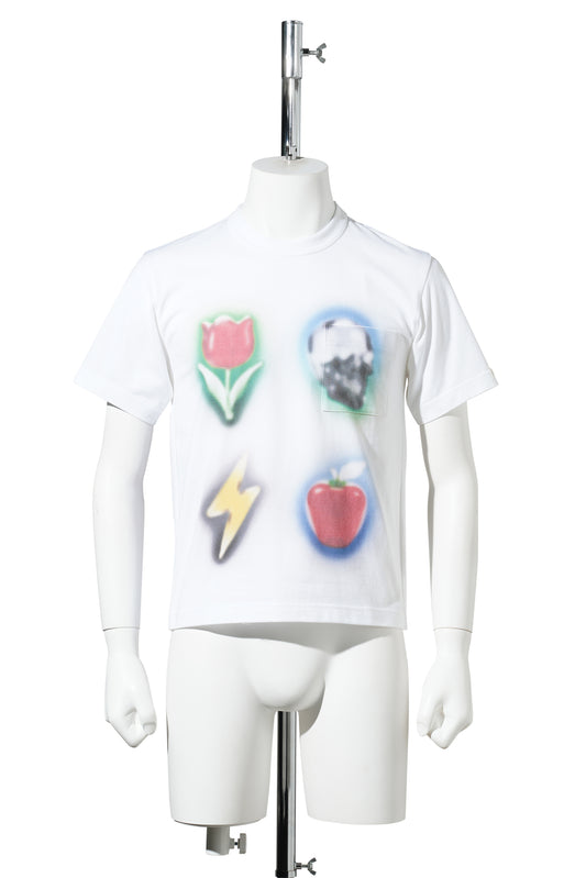 ORGANIC COTTON MISTY POCKET T-SHIRT / WHITE