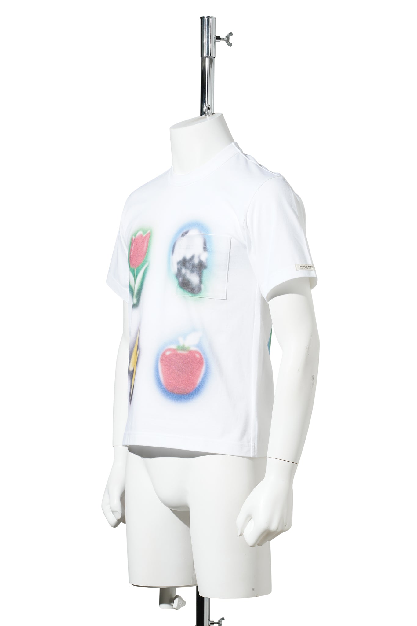 ORGANIC COTTON MISTY POCKET T-SHIRT / WHITE