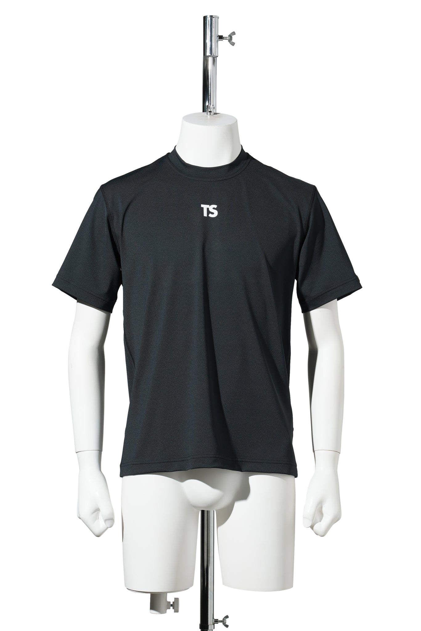 RECYCLED POLYESTER TS T-SHIRT / BLACK