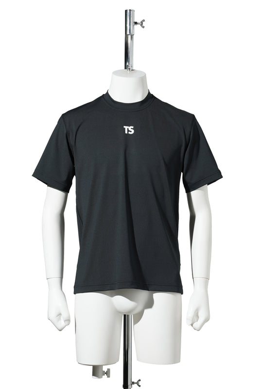 RECYCLED POLYESTER TS T-SHIRT / BLACK