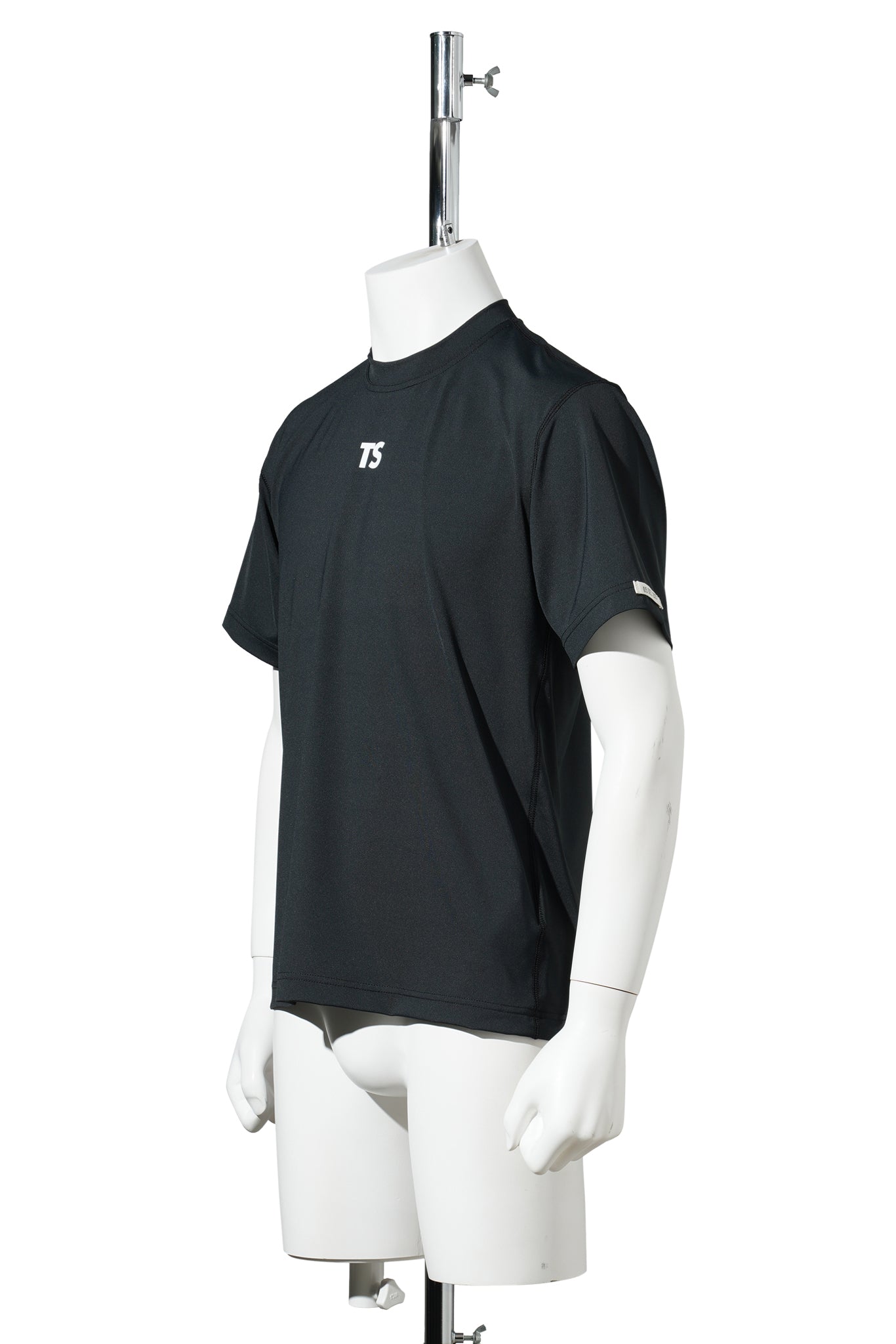 RECYCLED POLYESTER TS T-SHIRT / BLACK