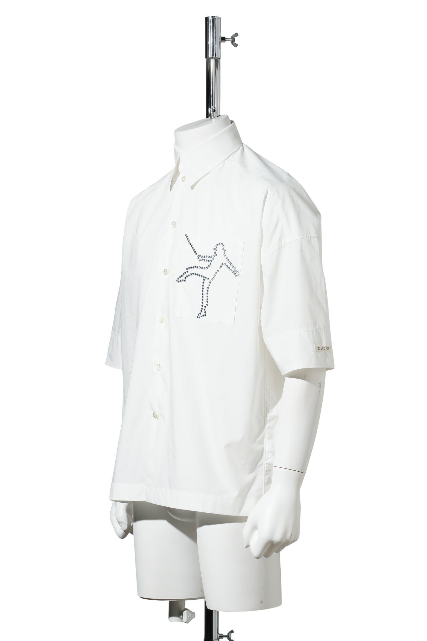 GOTS ORGANIC COTTON BEAUTY HALF-SLEEVE SHIRT / WHITE