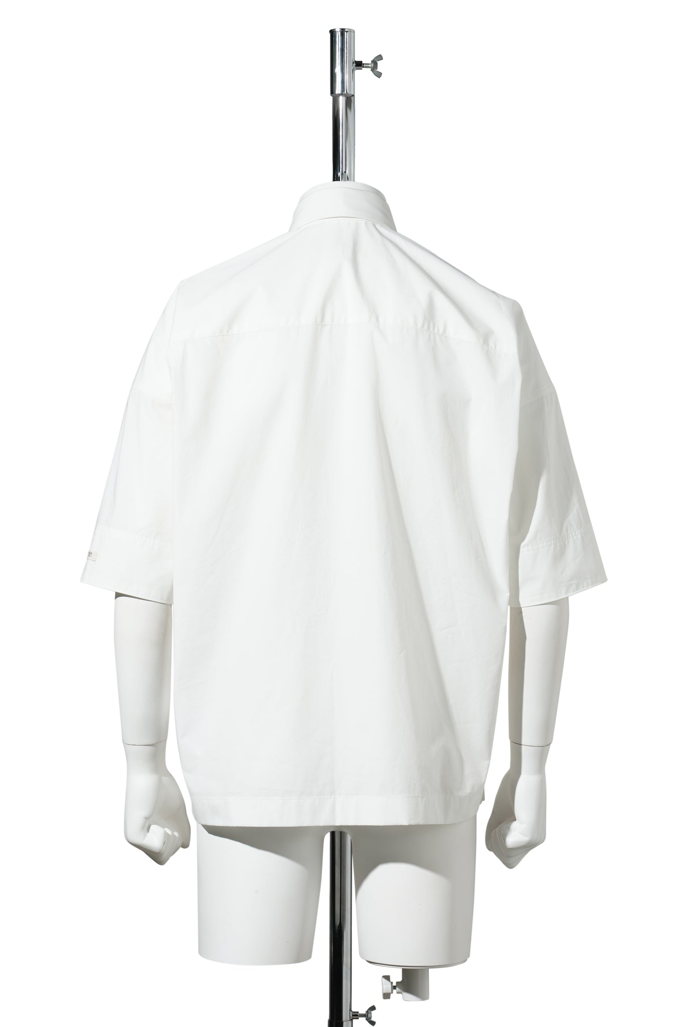 GOTS ORGANIC COTTON BEAUTY HALF-SLEEVE SHIRT / WHITE